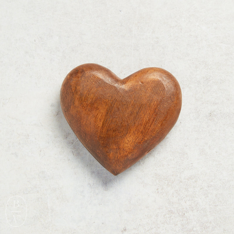 Creative Co-op HAND CARVED MANGO WOOD HEART