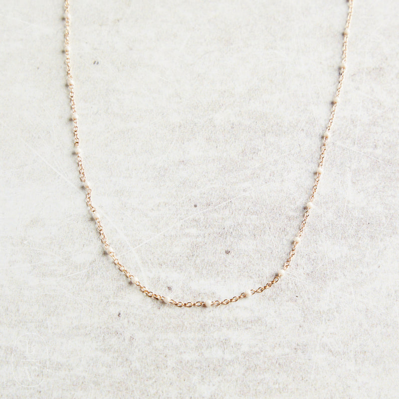 eNewton Design SIMPLICITY CHAIN CHOKER NECKLACE Pearl 2mm