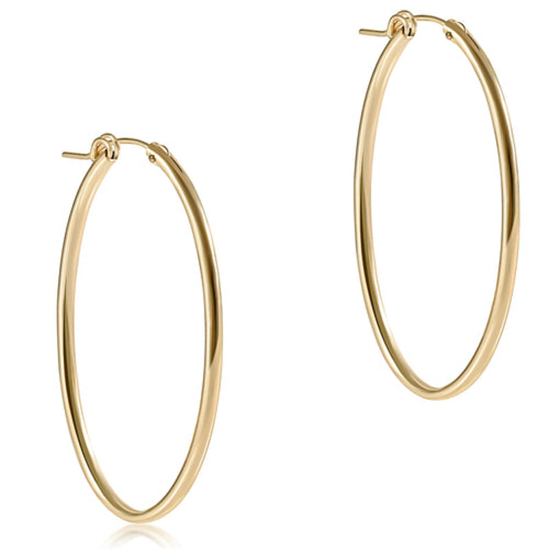 eNewton Design OVAL GOLD HOOP EARRINGS Smooth 2