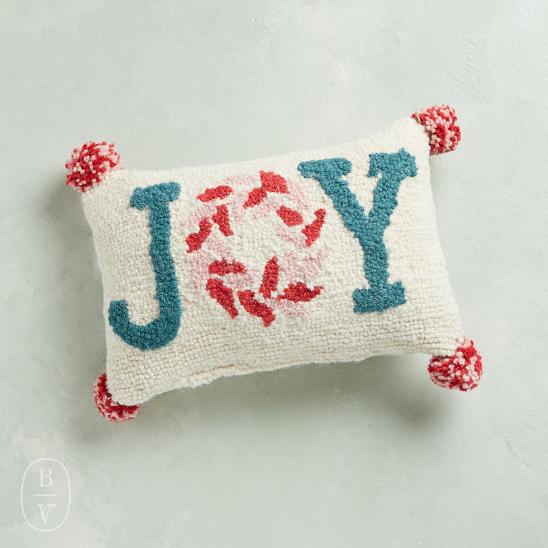 Peking Handicraft PINK JOY WITH POM POM PILLOW