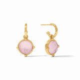 Julie Vos HONEYBEE HOOP & CHARM EARRINGS Iridescent Rose