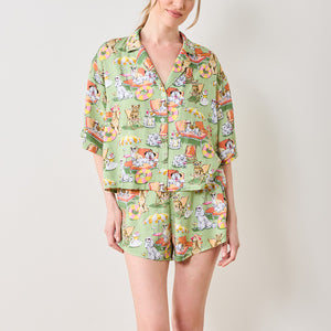 Printfresh PALM ROYALE POOCHES SATIN SWEET DREAMS SET Grasshopper