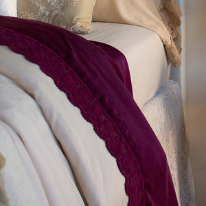 Bella Notte Linens MADERA LUXE FLAT SHEET WITH DONELLA LACE