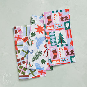 Geometry FESTIVE CHEER DISHCLOTH SET OF 3