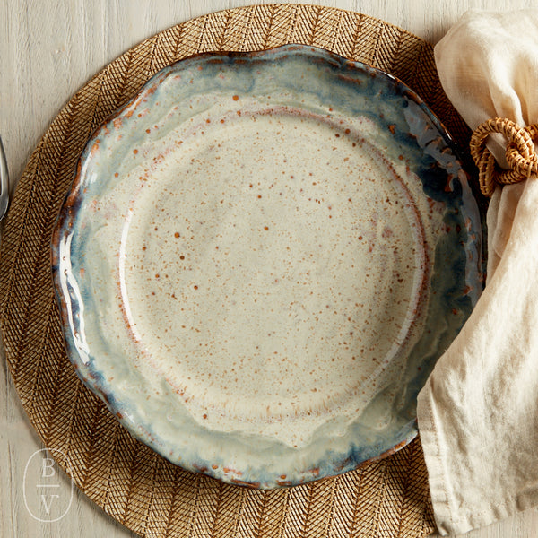 Rimmed Round Dinner Plate By Etta B Pottery – Bella Vita Gifts