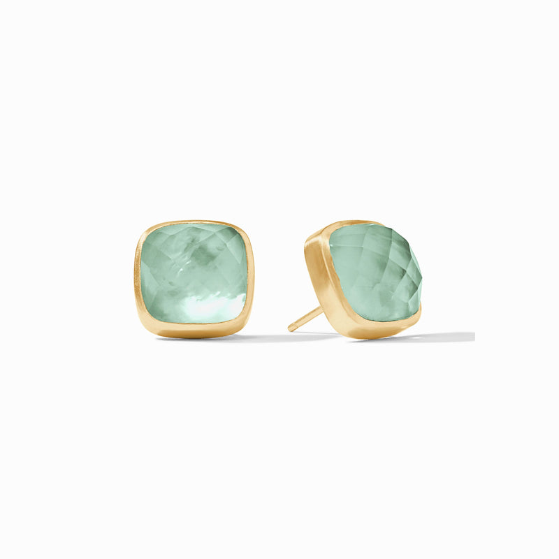 Julie Vos CATALINA STUD EARRINGS Iridescent Aquamarine Blue