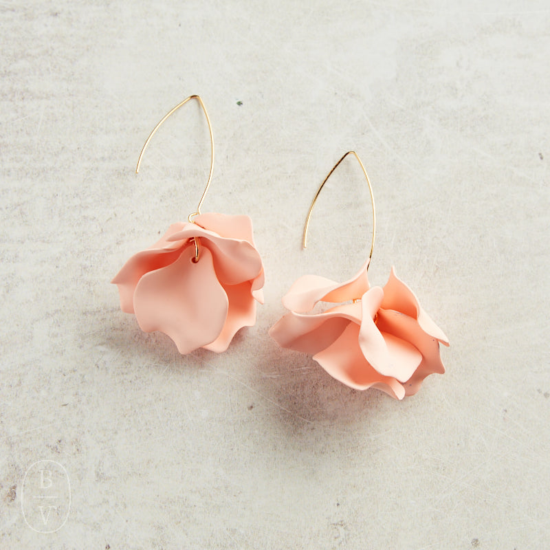 Virtue HYACINTH TIERED MARQUIS HOOK EARRINGS Light Pink