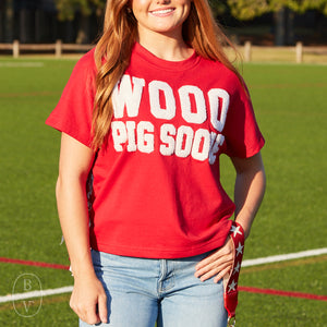 Stewart Simmons THE WOOO PIG SOOIE CHENILLE TEAM TOP Red