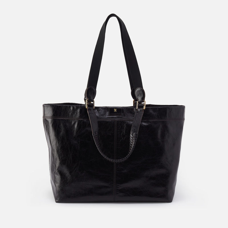Hobo ROMY MAX TOTE BAG Polished Leather Black