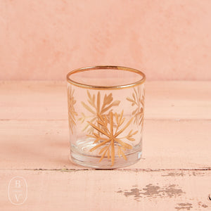 Creative Co-op ETCHED GLASS VOTIVE HOLDER Big Snowflakes