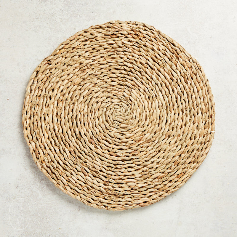 Blue Pheasant LUCIAN PLACEMAT Aged Seagrass Round