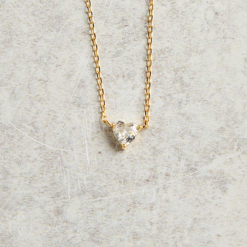 Elyssa Bass Designs HEART SHAPED CZ NECKLACE Gold