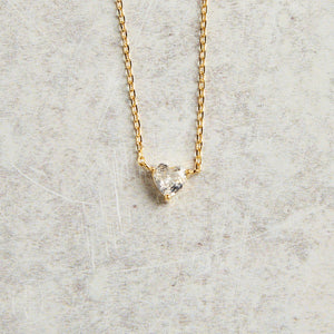 Elyssa Bass Designs HEART SHAPED CZ NECKLACE Gold