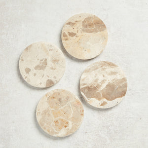 Mudpie TAN MARBLE COASTER SET