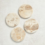 Mudpie TAN MARBLE COASTER SET