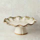 Etta B Pottery FREEFORM CAKE STAND Botanical