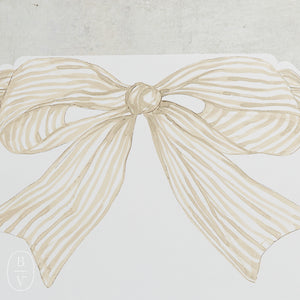 Rosanne Beck ECRU STRIPED BOW POSH PLACEMAT PACK