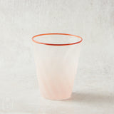Creative Co-op TWISTED DRINKING GLASS WITH COLORED RIM Orange