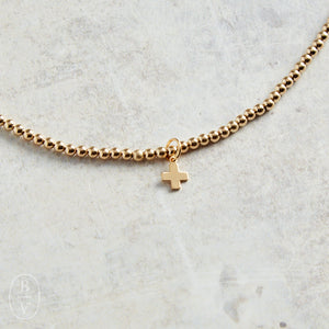 eNewton Design CLASSIC SIGNATURE CROSS GOLD CHARM CHOKER