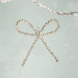 Creative Co-op METAL RHINESTONE BOW ORNAMENT Silver