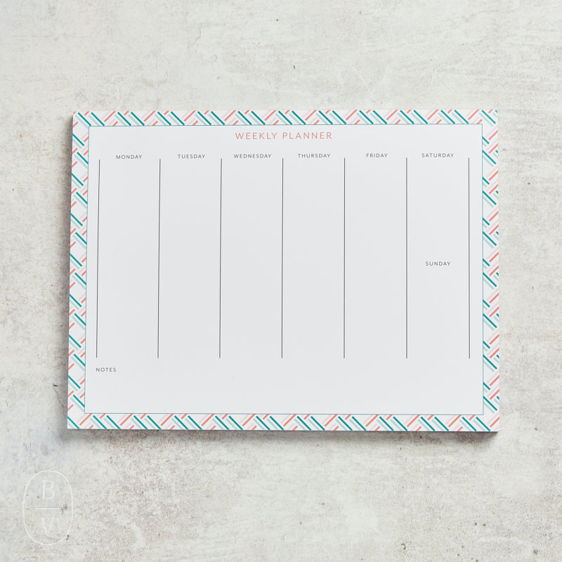 Mary Square WEEKLY DESK PAD Square Dance