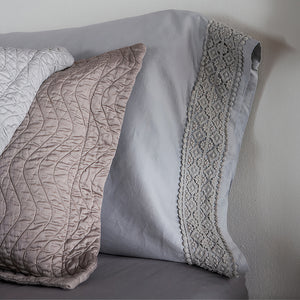 Bella Notte Linens BRIA PILLOWCASE WITH NOVOLA LACE