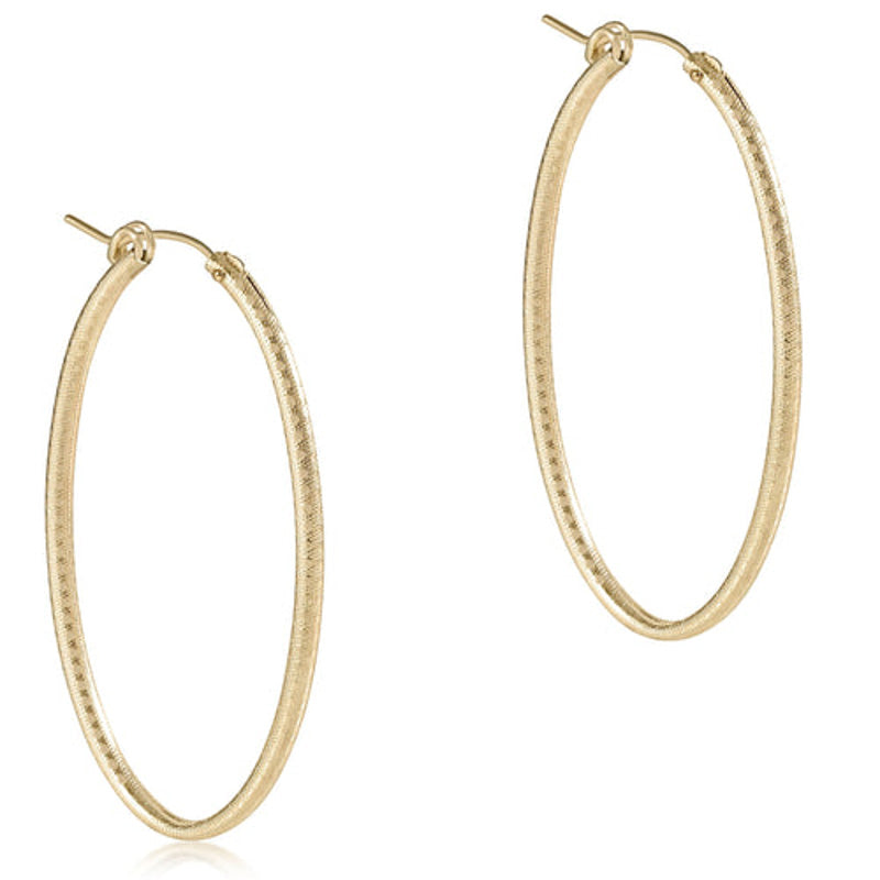 eNewton Design OVAL GOLD HOOP EARRINGS Textured 2