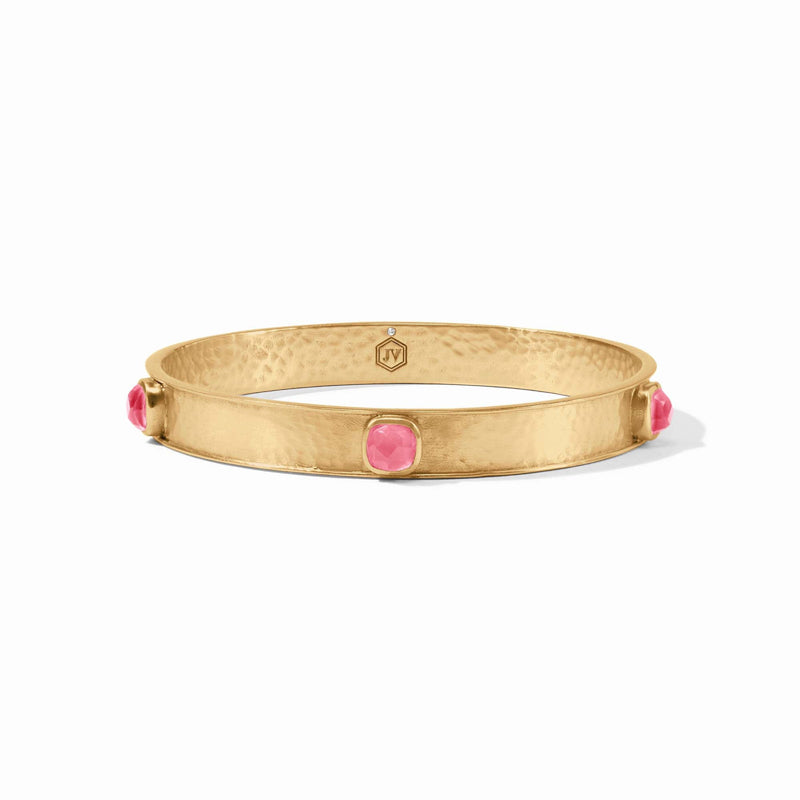 Julie Vos CATALINA STONE BANGLE BRACELET Iridescent Peony Pink Large
