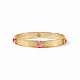 Julie Vos CATALINA STONE BANGLE BRACELET Iridescent Peony Pink Large