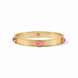 Julie Vos CATALINA STONE BANGLE BRACELET Iridescent Peony Pink