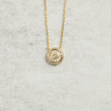 Elyssa Bass Designs ROUND DISC BAGUETTE CZ NECKLACE Gold