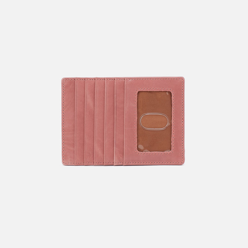 Hobo EURO SLIDE CARD CASE SS25 Rose Polished Leather
