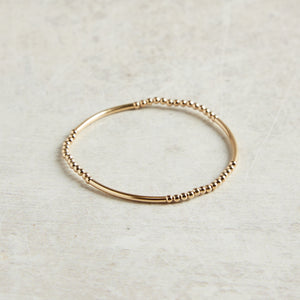 eNewton Design BLISS BAR PATTERN BEAD BRACELET Gold 2.5mm