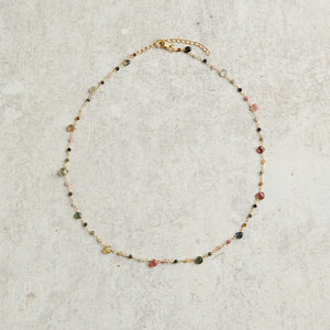 Elyssa Bass Designs GEMSTONE TEARDROPS NECKLACE Multi Tourmaline