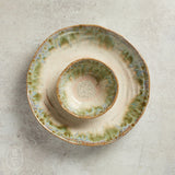 Etta B Pottery CHIP AND QUESO BOWL Botanical