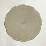 Deborah Rhodes SCALLOP ROUND TWO TONE PLACEMAT Silver Olive