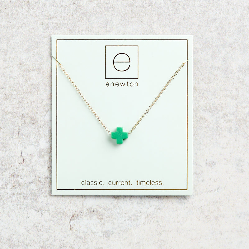 eNewton Design SIGNATURE CROSS NECKLACE Emerald 16