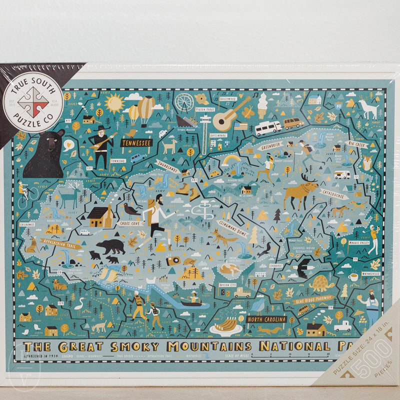 True South Puzzle Company GREAT SMOKY MOUNTAINS MAP PUZZLE