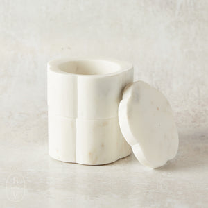 Creative Co-op MARBLE SCALLOPED STACKABLE PINCH POT