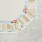 Rosanne Beck BLUE ECRU RIBBON BORDER WITH FLOWERS POSH PLACEMAT PACK