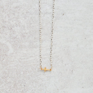 CV Designs WHITE CHAIN CROSS NECKLACE - CVNWSC