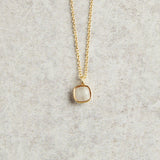 Elyssa Bass Designs TINY SQUARE NECKLACE Moonstone