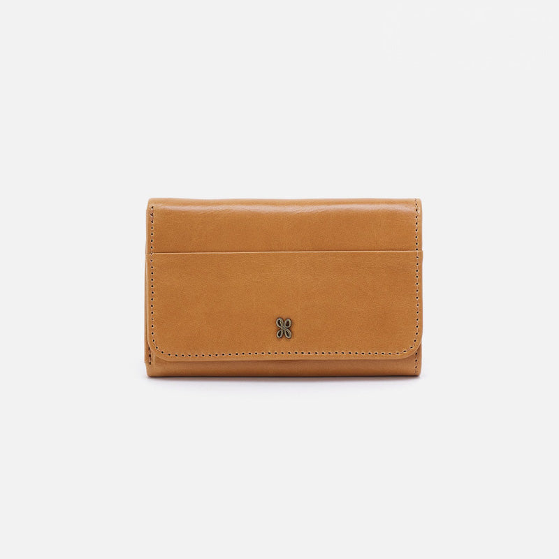 Hobo JILL TRIFOLD WALLET FW24 Natural Polished Leather