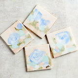 Haley Farris Fine Art FLORAL COASTER SET Blue