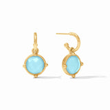 Julie Vos HONEYBEE HOOP & CHARM EARRINGS Iridescent Capri Blue