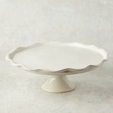 Casafina by Costa Nova NEW RUFFLED FOOTED CAKE PLATE White