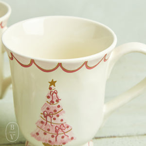 Creative Co-op CHRISTMAS TREE STONEWARE MUG