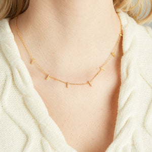 Elyssa Bass Designs SEVEN MINI CZ BAR NECKLACE