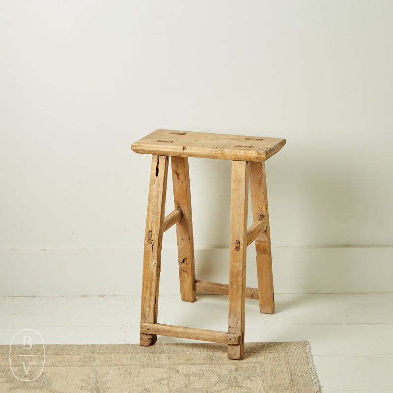 Knock on Wood Antiques WOOD STOOL Rectangle