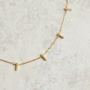 Elyssa Bass Designs SEVEN MINI CZ BAR NECKLACE